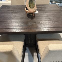 Living Spaces Extendable Dining  Table And Buffet Table Combo (Jaxon)