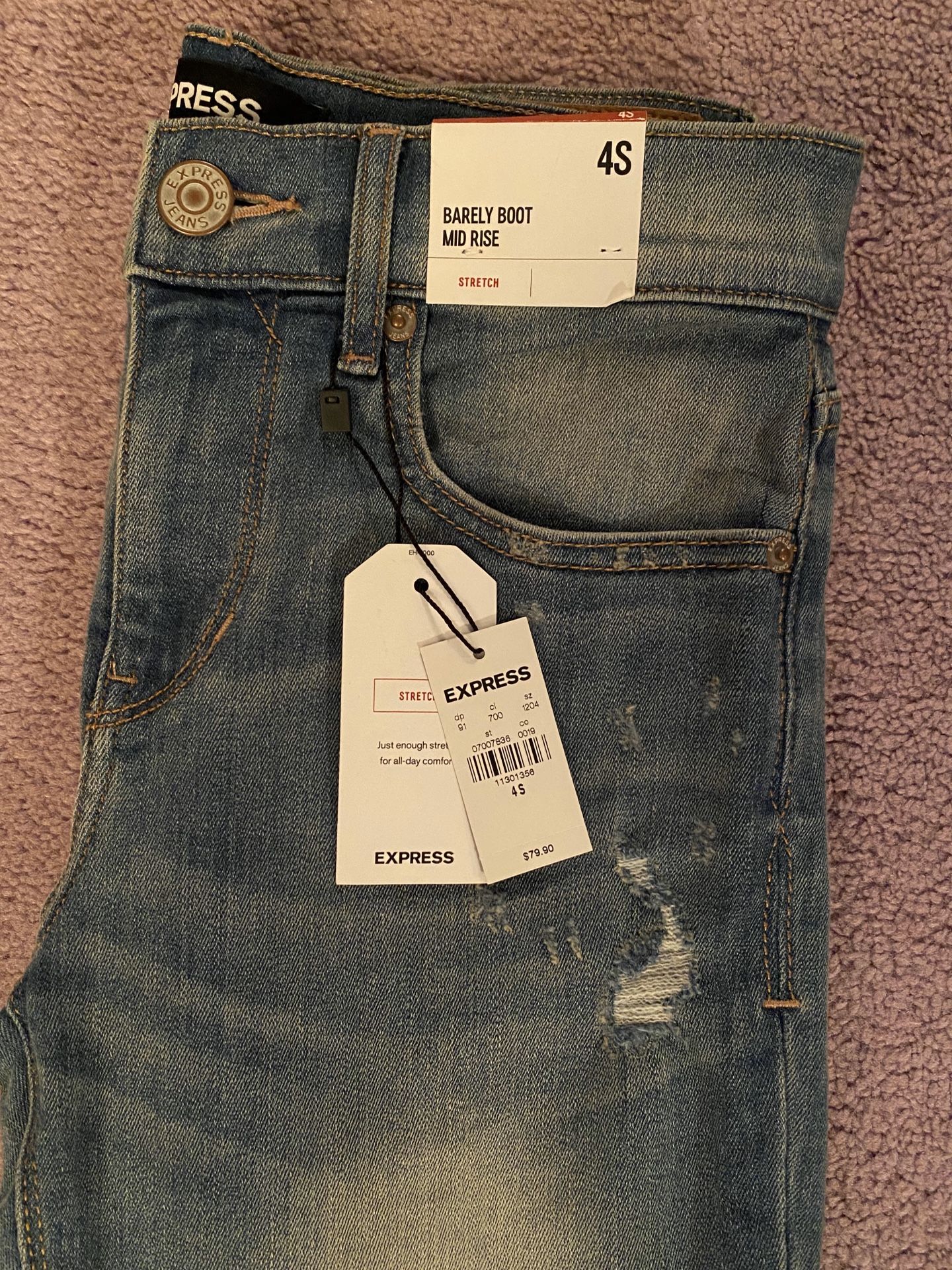 EXPRESS Barely Boot Stretch Jeans Size 4 Short