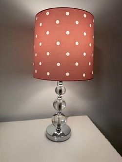Stacked Glass Ball Table Lamp with Polka Dot Shade