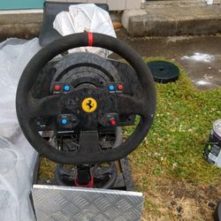 Thrushmaster Steering Wheel And Pedals On Stand