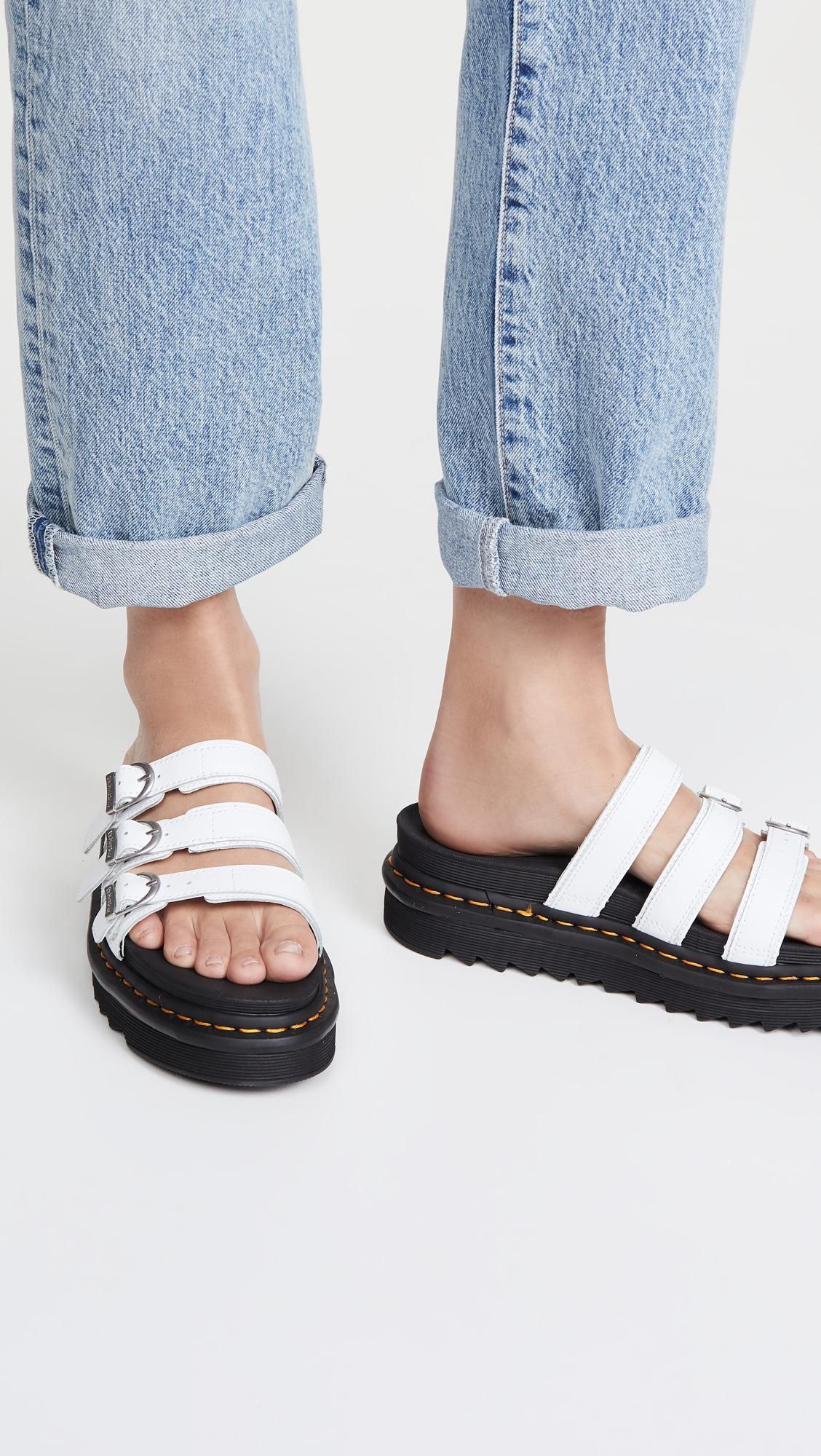 Dr Martens BLAIRE LEATHER SLIDE SANDALS