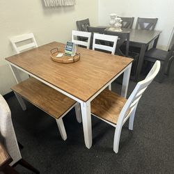 Dining Table With 4 Chairs And A Bench