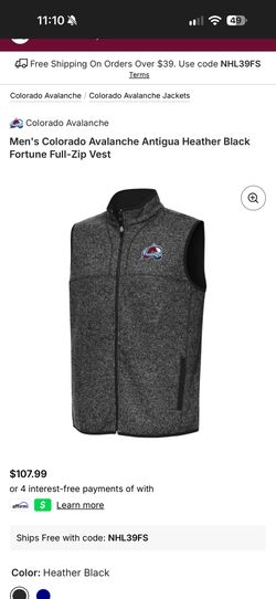 Colorado Avalanche Full Zip Vest