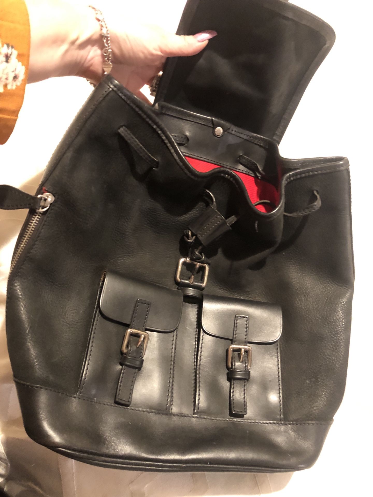 Black leather nice Dooney and Bourke name brand backpack