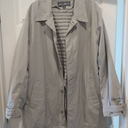 Eddie Bauer Overcoat/Trench Gray Size XL 