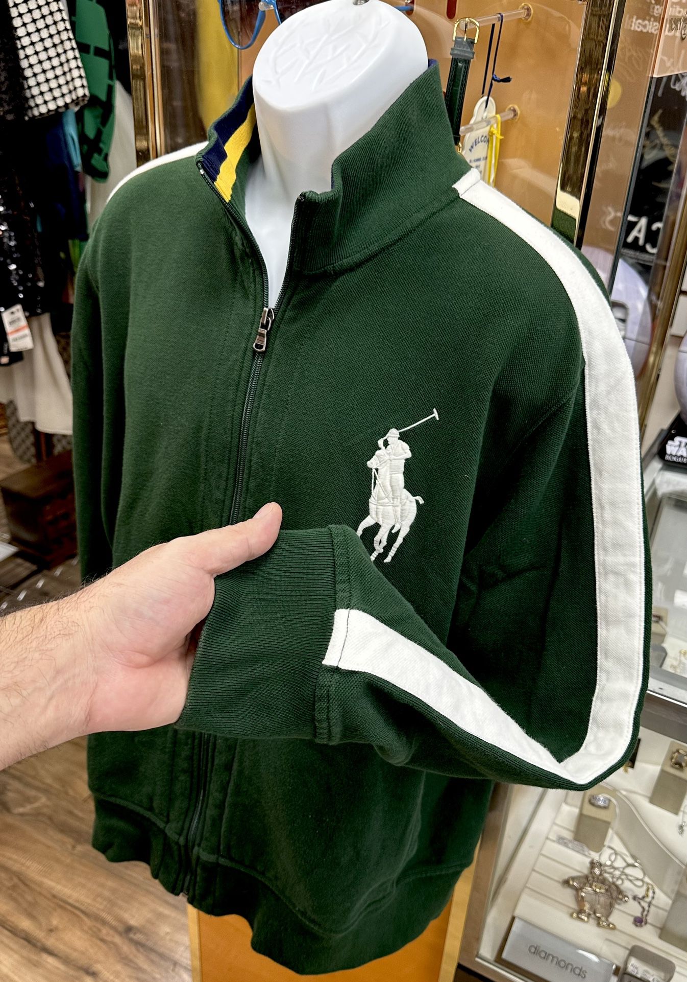 aansporing stopcontact Geld lenende Men's Polo Ralph Lauren Big Polo Logo Vintage Distressed Green Jacket Sz L/X  for Sale in East Rockaway, NY - OfferUp