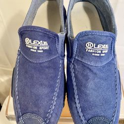 Lexus Navy Blue Slip-On Loafers with Suede Finish