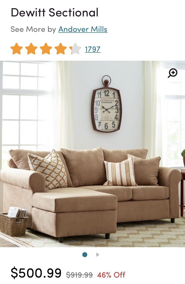 Mocha Dewitt Sectional Sofa & Chaise