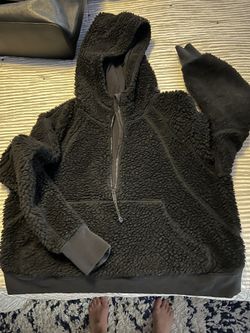 Lululemon Black Crop Half zip hoodie