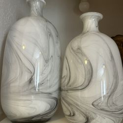 White And Grey Vases