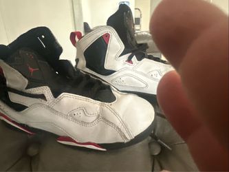 Jordan True Flight GS Boys' High Top Sneakers White Black Red Size 13C
