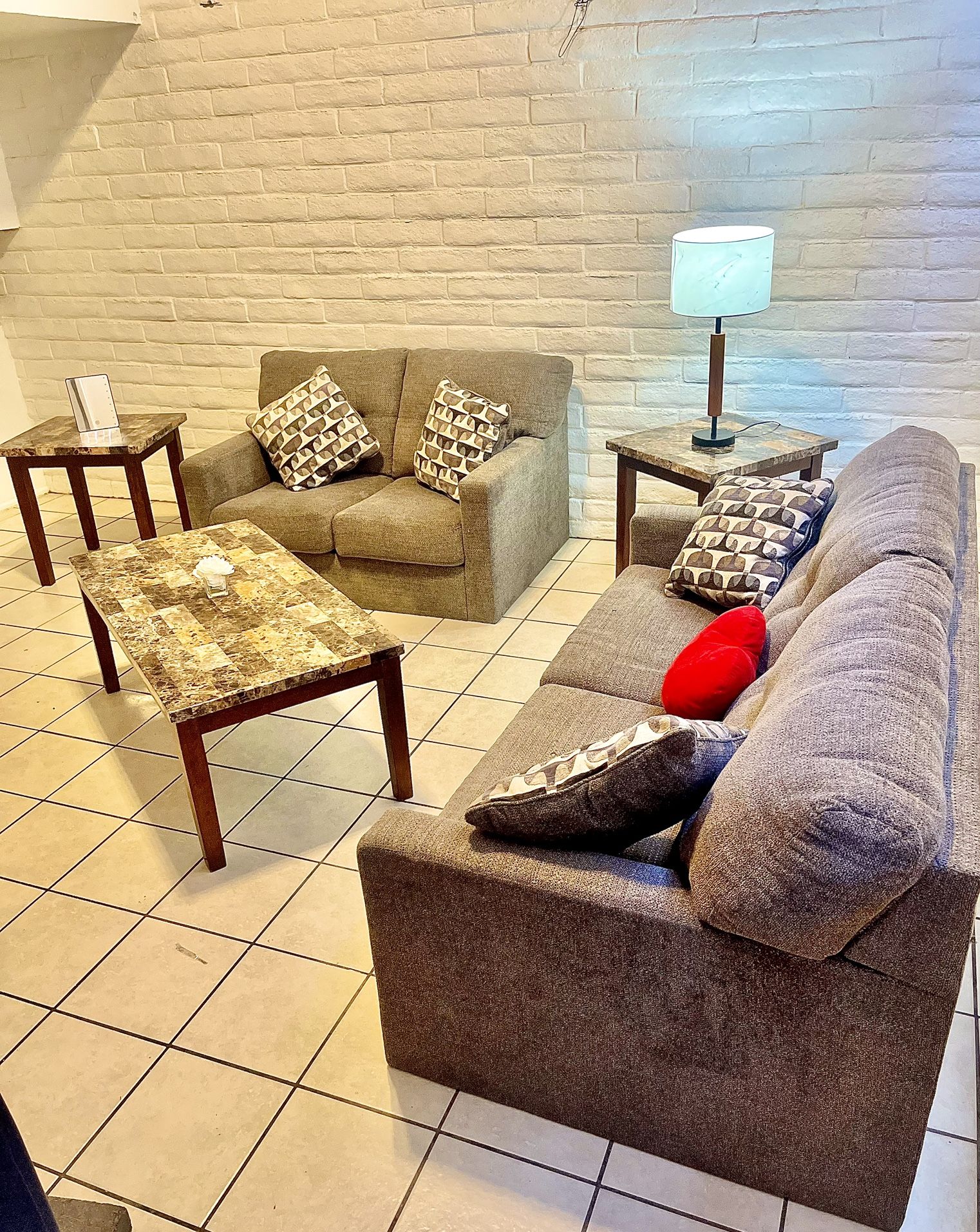 Sofa And Loveseat And Tables 7 Piece Set