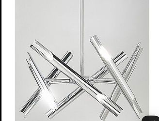 Modern Chrome Multi-Arm Pendant Chandelier