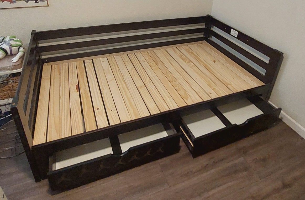 Twin Size Bed Frame With drawers