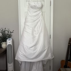 Strapless Wedding Dress (Size 14) w/ Veil