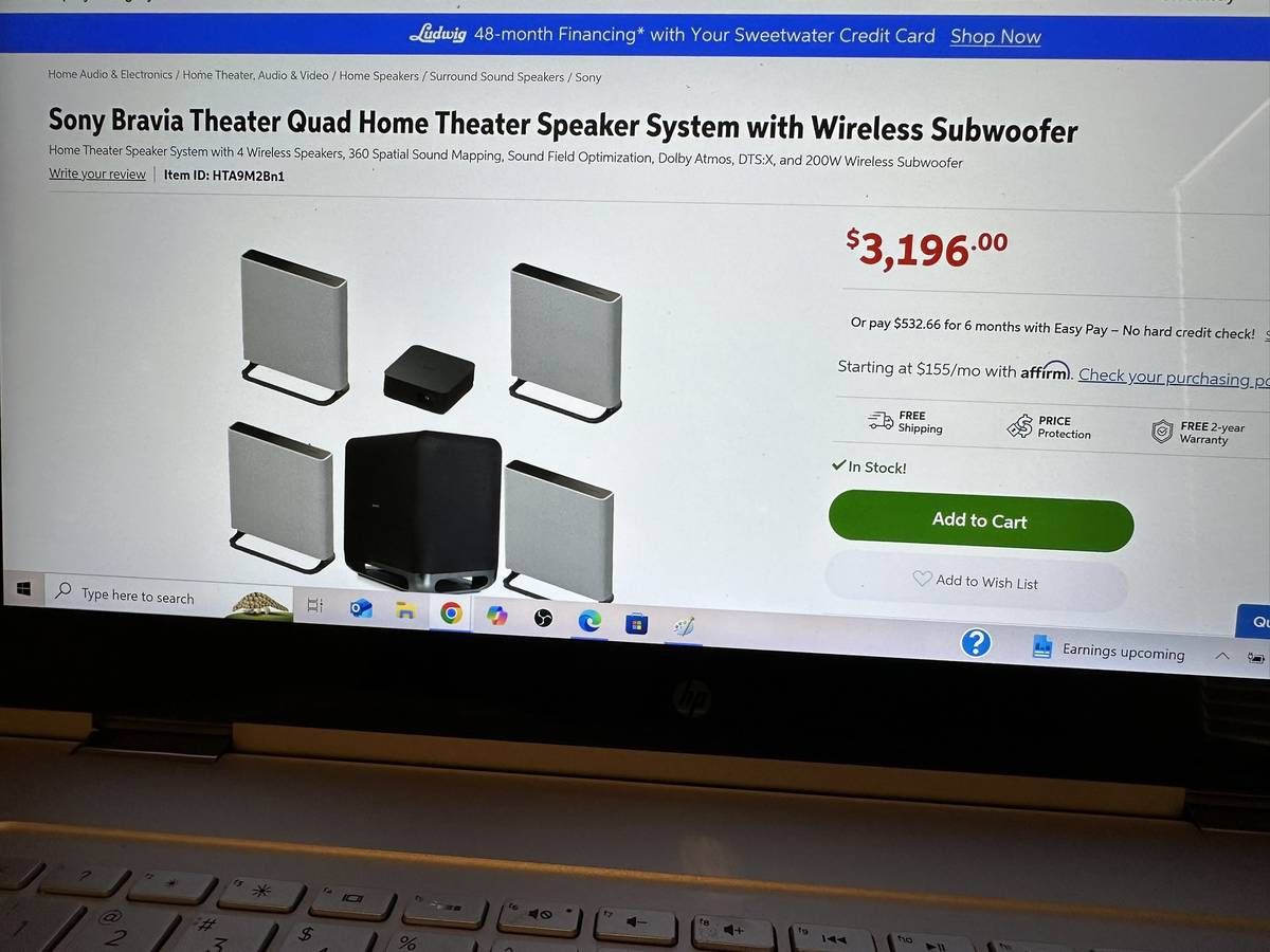 Sony Bravia Theater Quad Home Theater Speaker System with Wireless Sub