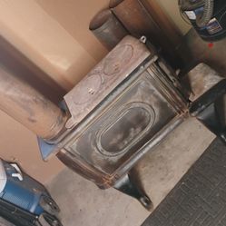 Vintage Cast Iron Wood Burning Stove 