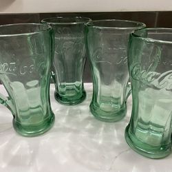 Set Of 4 Coca Cola Flare Top Soda Fountain Glasses