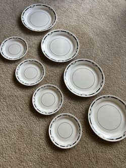 Glass dinner plates and salad plates