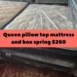 Queen Pillow Top Mattress And Box Spring 