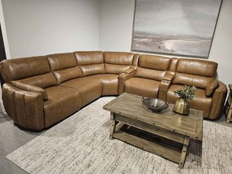 Sale... sale.. 6 Pc Modern Power recliner & headrest Leather Modular sectional!