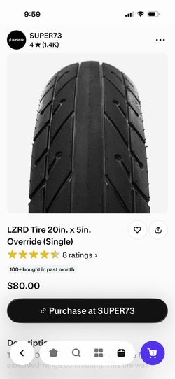 Super 73 LZRD Tire 20in. × 5in.