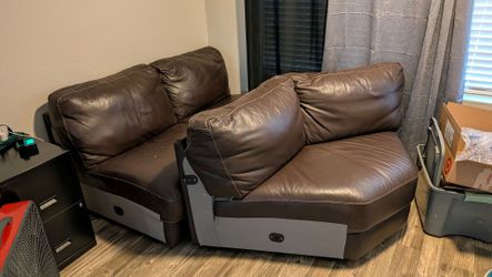 Premium leather couch pieces