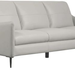 New-Abbyson Living Cordelia 100% Top Grain Leather Sofa, Gray