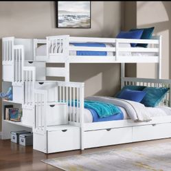 TWIN/FULL STEP BUNK BED