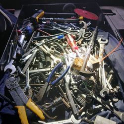 4 Bags Of Hand Tools Over 1000 Pieces Wrenches Soxkets Drill Bits Screwdrivers  Plyers Etc. 