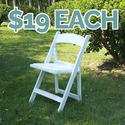 New Sealed Adult White Resin Chairs 1102 lbs max static weight commercial grade