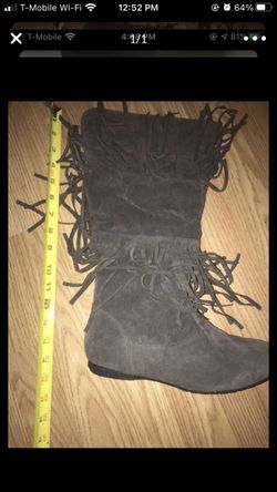 Boot long dark grey shoes