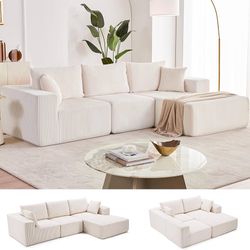 1694(1.2) 108” Modular Sectional Sofa, Cloud Sectional Couch with Deep Seat, Modern Modular L-Shape Sofa with Chaise,Upholstered Boneless Couches for 