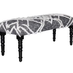 Upholstered Stripped Accent Bench
