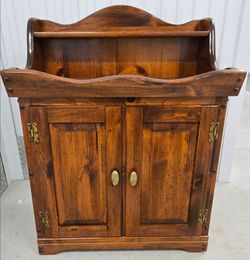 Vintage Farmhouse Cabinet / Dry Sink Rustic Wood Storage Cabinet