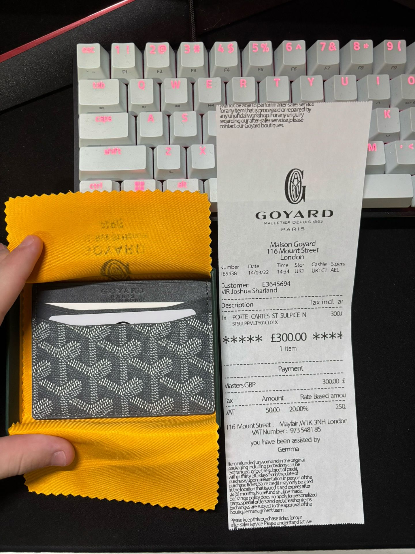 Grey Saint Sulpice Goyard Card Holder