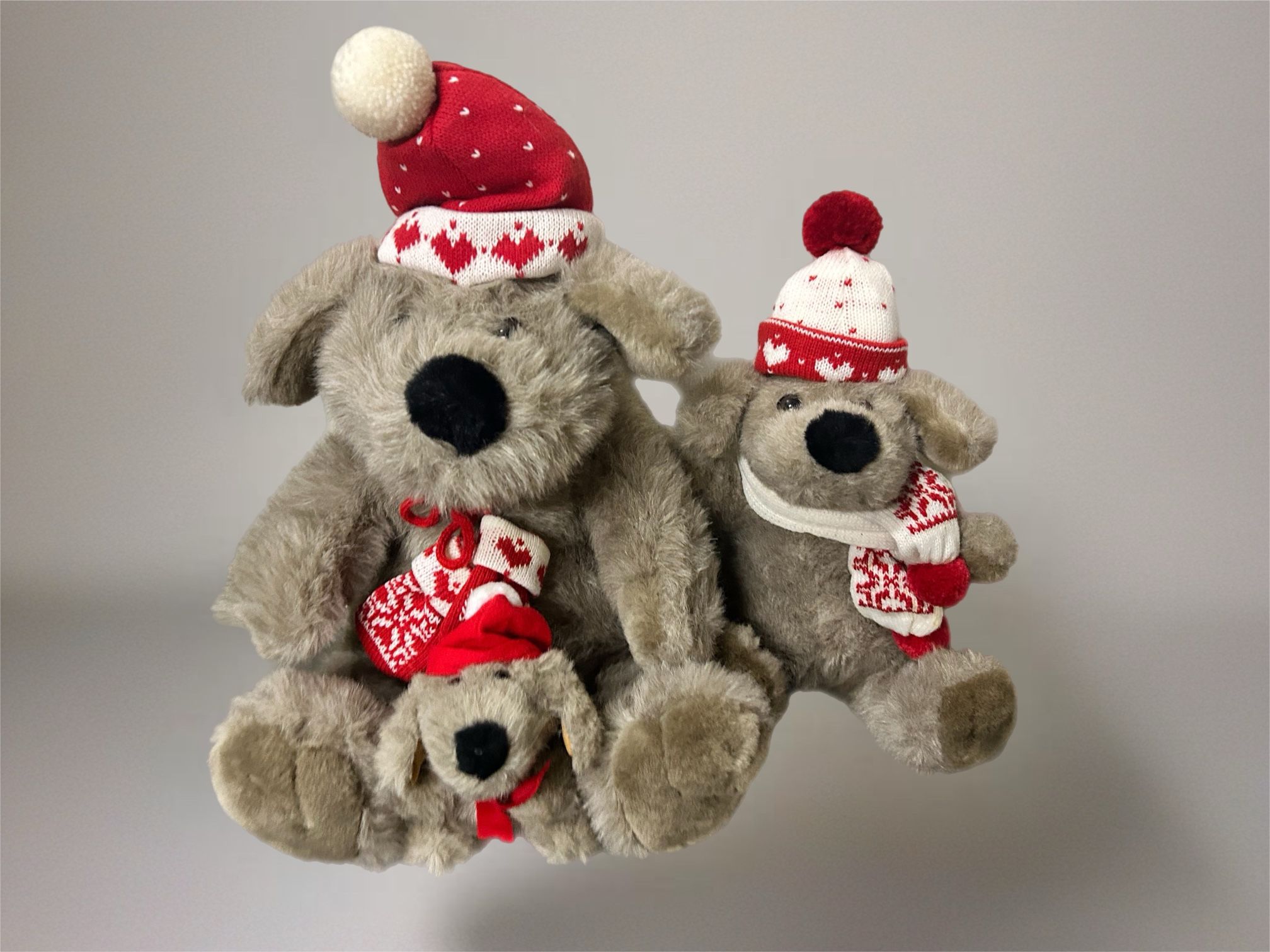 Set of 3 Vintage Kris Mutt Christmas Plush