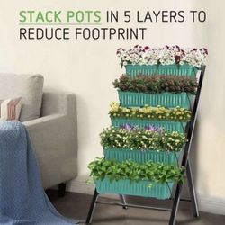  4 ft. Vertical Raised Garden Bed 5 Tier Planter Box Perfect to Grow Flowers, Vegetables, Herbs, for Outdoor and Indoor Gardening  