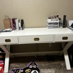 Adams White 52" Desk With Usb + Power Outlets