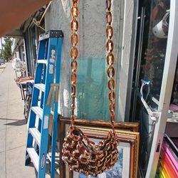 1970s Italian Tortoise Shell Lucite Ring Shoulder Bag