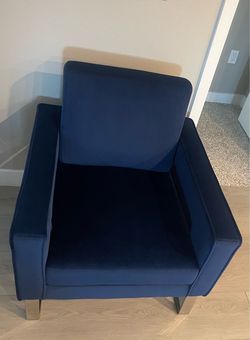 Blue Velvet Accent Chair - Price Negotiable