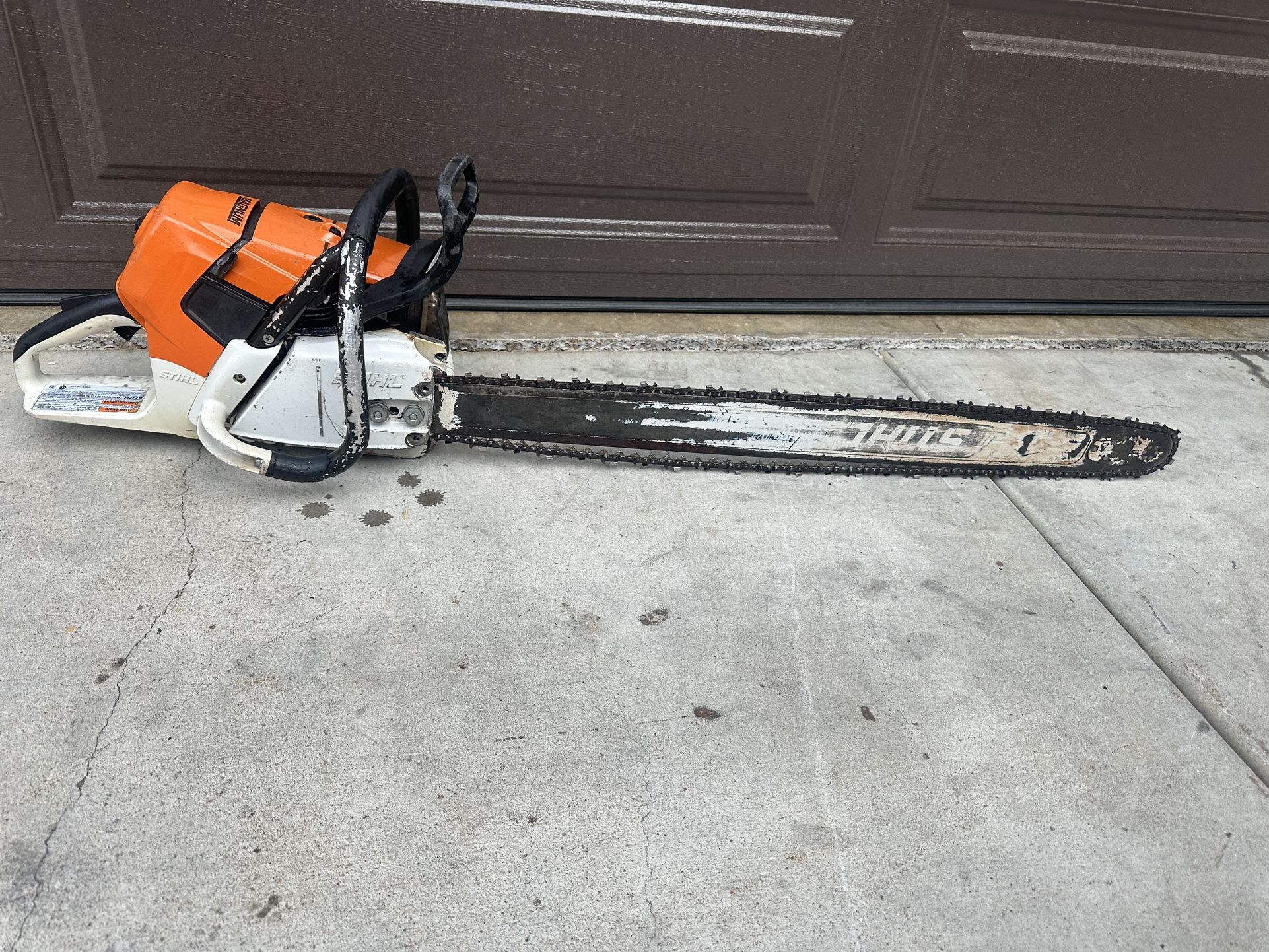 Custom Powder Coated Orange Tank Guard For Stihl MS661 Chainsaw - Made In USA 8 thumbnail image