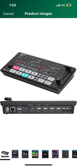 FoMaKo 4K HDMI Video Mixer Switcher, 5-Channel Live Streaming Switcher, 4K 60FPS Input, 1080p 60FPS