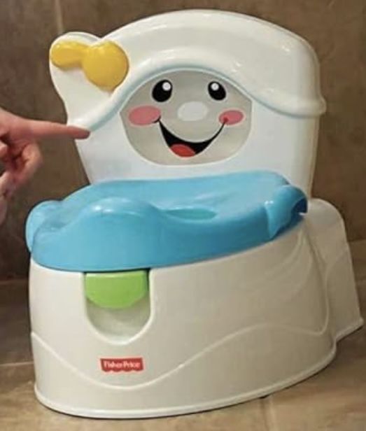 Fisher-Price Toddler Toilet Learn-to-Flush Potty Training Seat with Lights Sounds Phrases and Removable Potty Ring