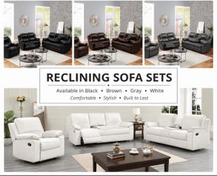 Reclining Sofa Set – Multiple Colors