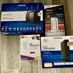 Router, Cable Modem, Wifi Extender, 