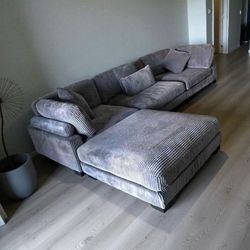 Extra Large Sectional Sofa 4 Segments Corduroy 135x90 New