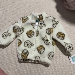 New Baby Pooh Bear Honey Put Sherpa Fleece Jacket 