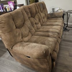 2 Piece All Electric Reclining Soft Leather Sofa And Rocking Recliner