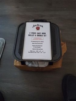 Jim Beam Cast Iron Skillet And Griddle Set